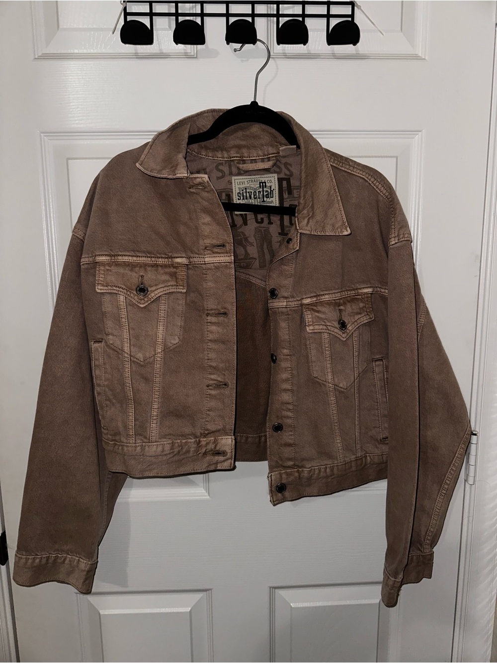 Levis Cropped Silver Tab Light Brown/Taupe Jean Jacket